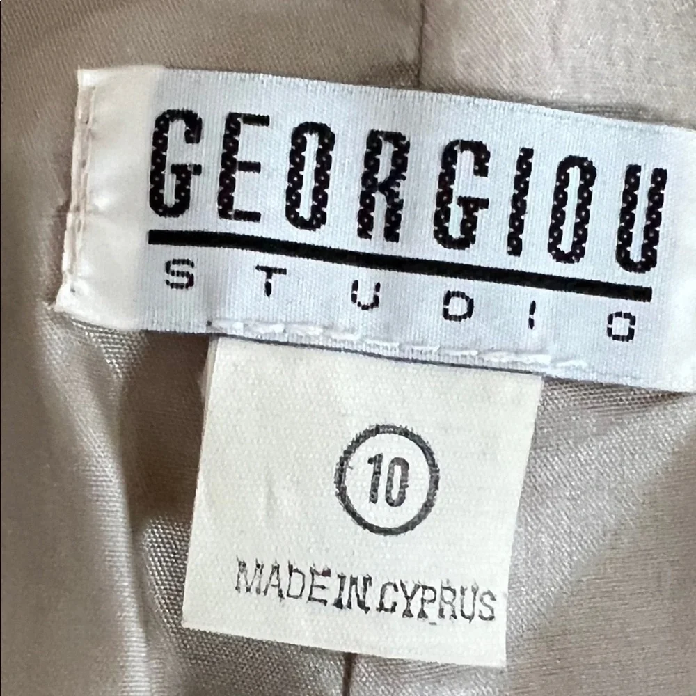 Georgiou Cream/Olive/Gold Tweed Blazer and Shirt Suit, Size 10 - Picture 11 of 16